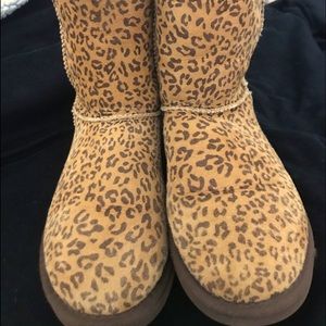 UGG Classic Short Leopard Rosette Boots.